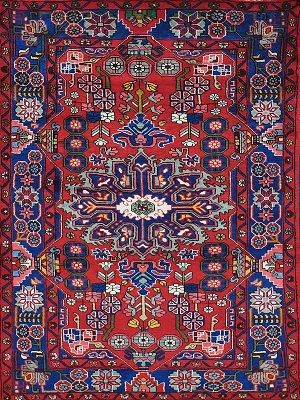 Wasabi Handloom Carpet from Bhadohi with Knotted Persian Design